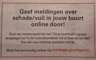 Melden in Groningen: effectiviteit ten top! (column)